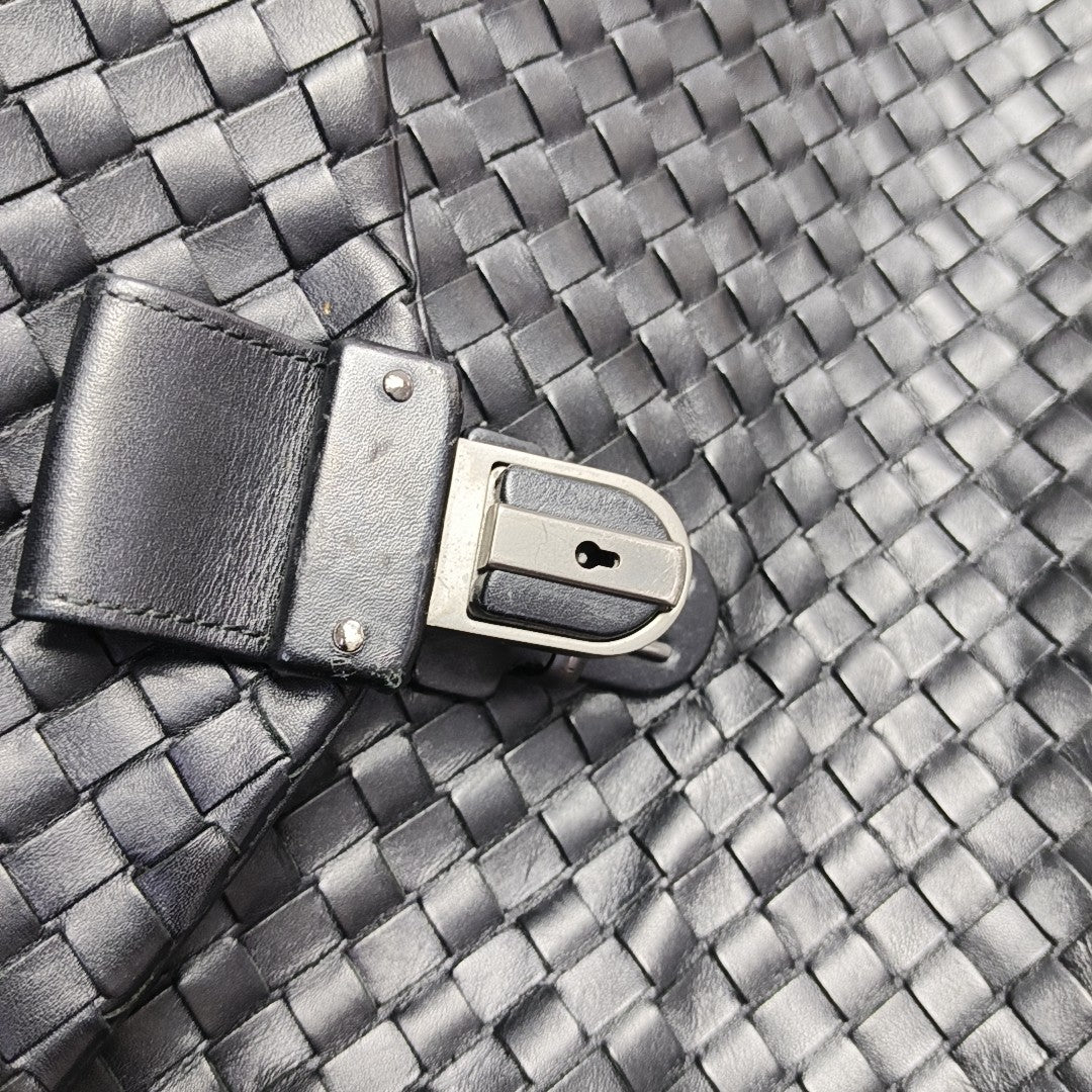 Calfskin Top Handle Bag Black