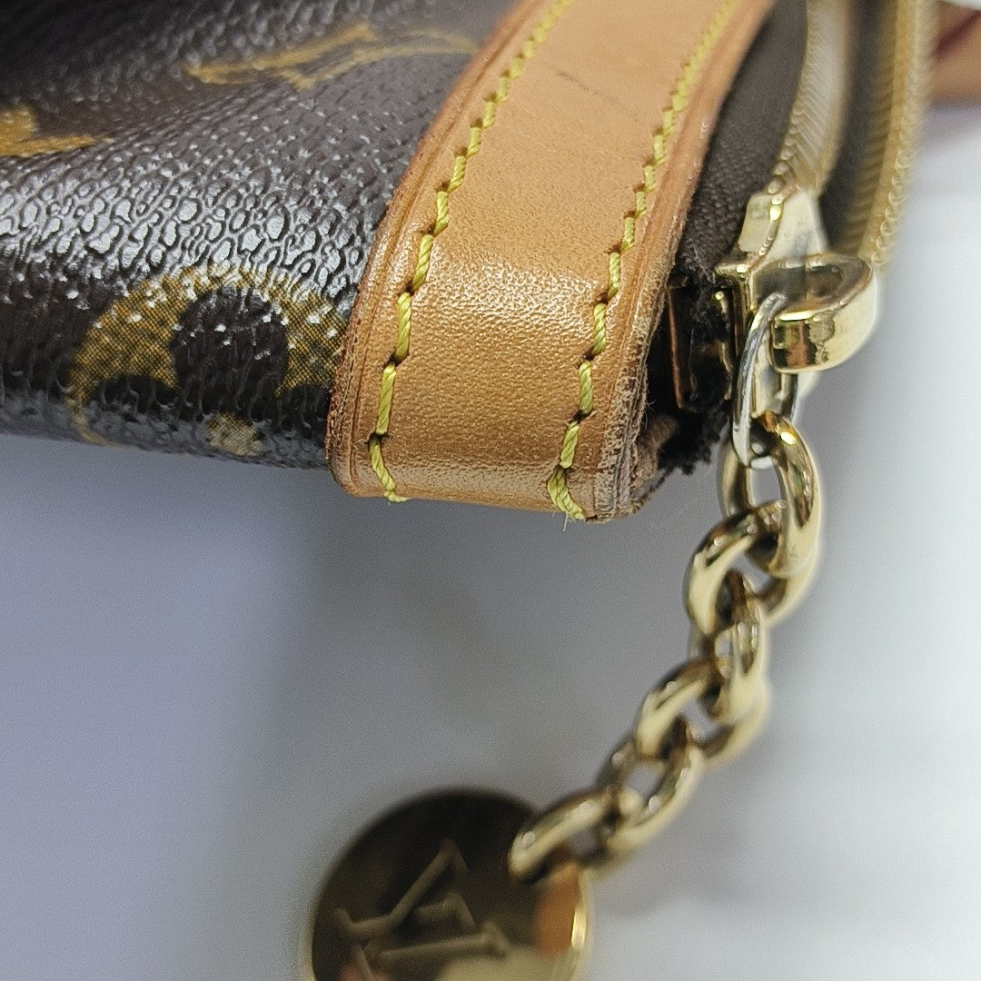 Monogram Coated Canvas Top Handle Bag Brown