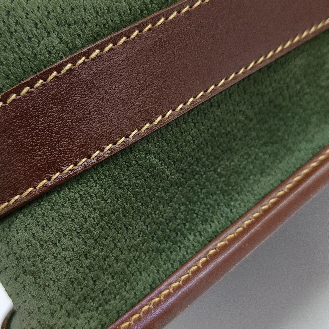 Quilted Suede Shoulder Bag Green