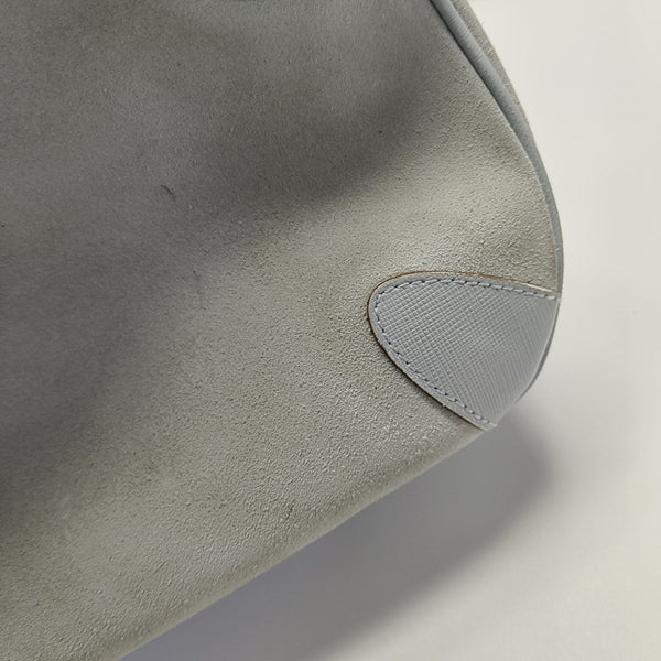 Suede Top Handle Bag Blue