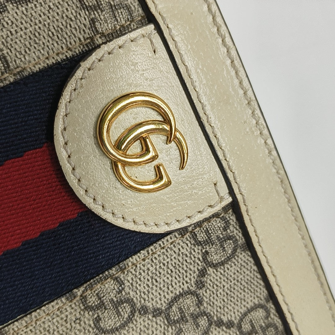 Ophidia Mini Monogram Coated Canvas Beige