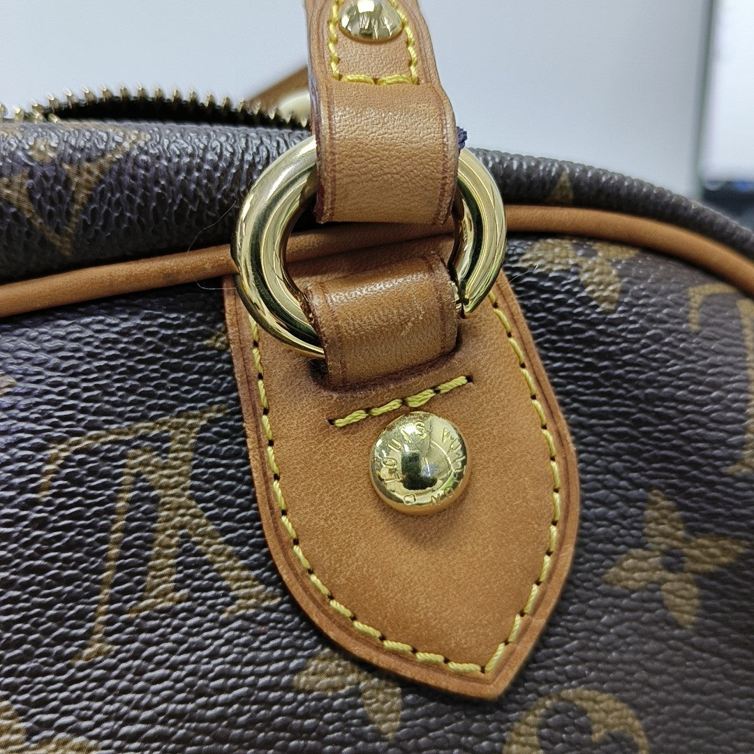 MONTORGUEI PM Monogram Coated Canvas Brown