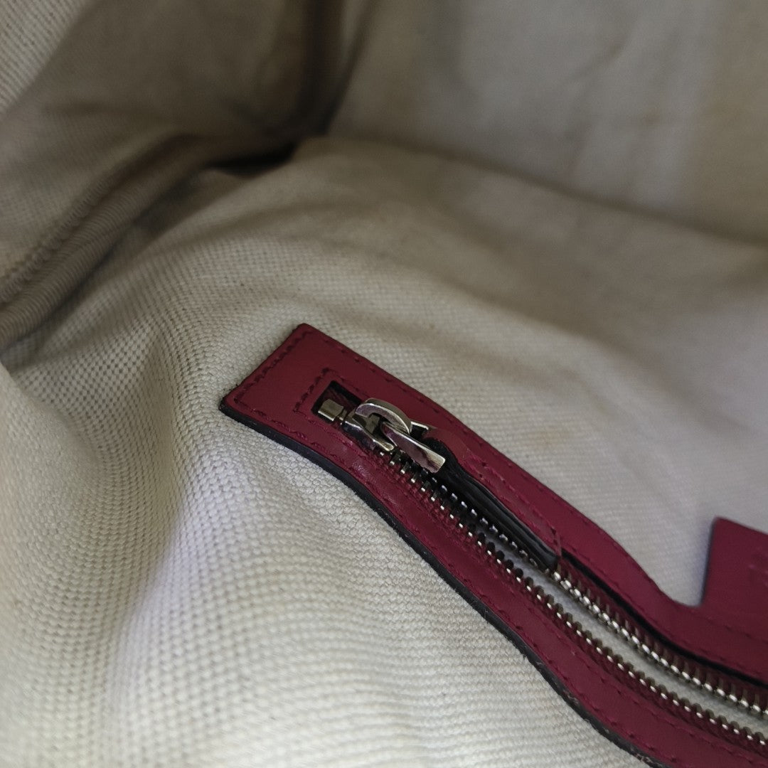 Boston Monogram Coated Canvas Red