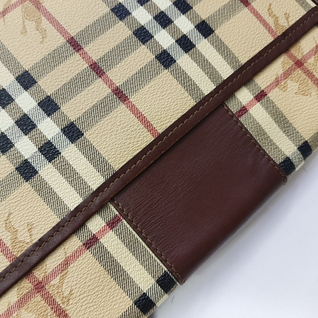 Coated Canvas Shoulder Bag Beige