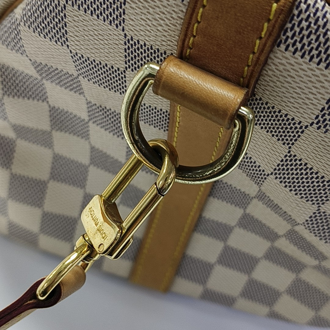 SPEEDY 30 Damier Azur Coated Canvas White