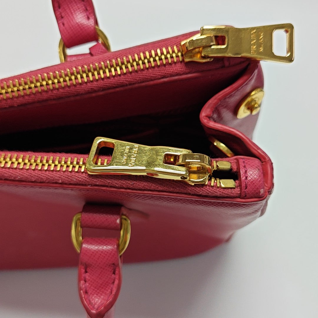 Galleria Small Saffiano Calfskin Red