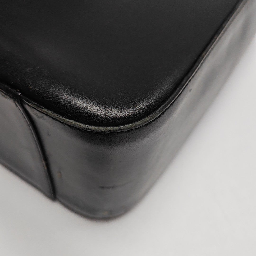 Calfskin Top Handle Bag Black