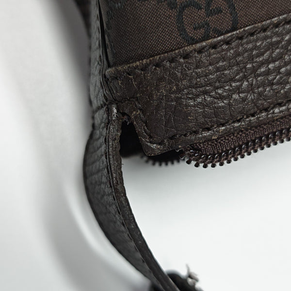 Monogram Nylon Shoulder Bag Brown