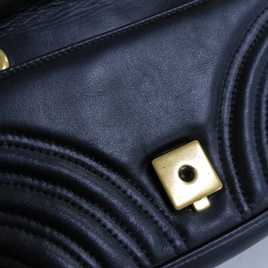 GG Marmont Small Quilted Calfskin Black
