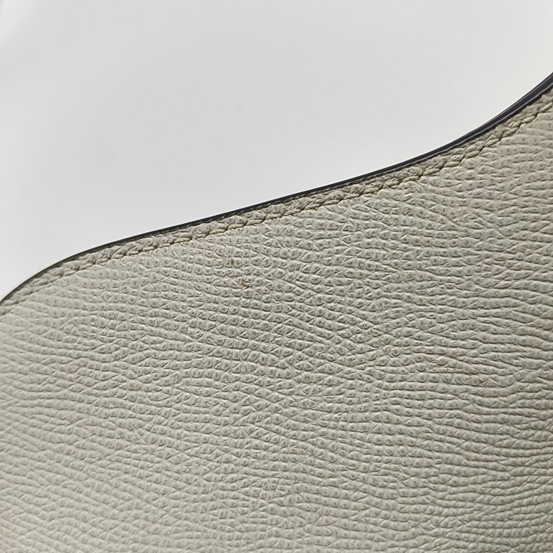 Saddle Medium Calfskin White