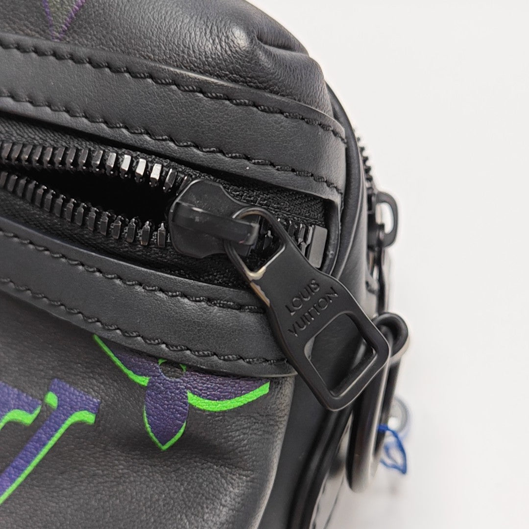 Monogram Calfskin Shoulder Bag PM Black