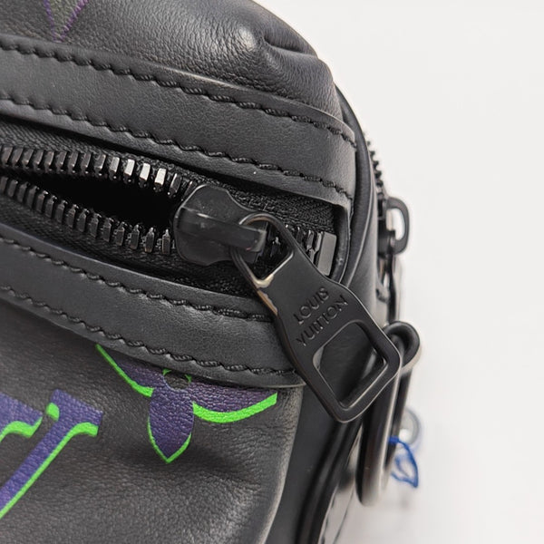 Monogram Calfskin Shoulder Bag PM Black