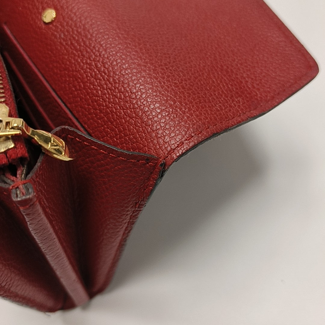 PALLAS Monogram Calfskin Red Wallet