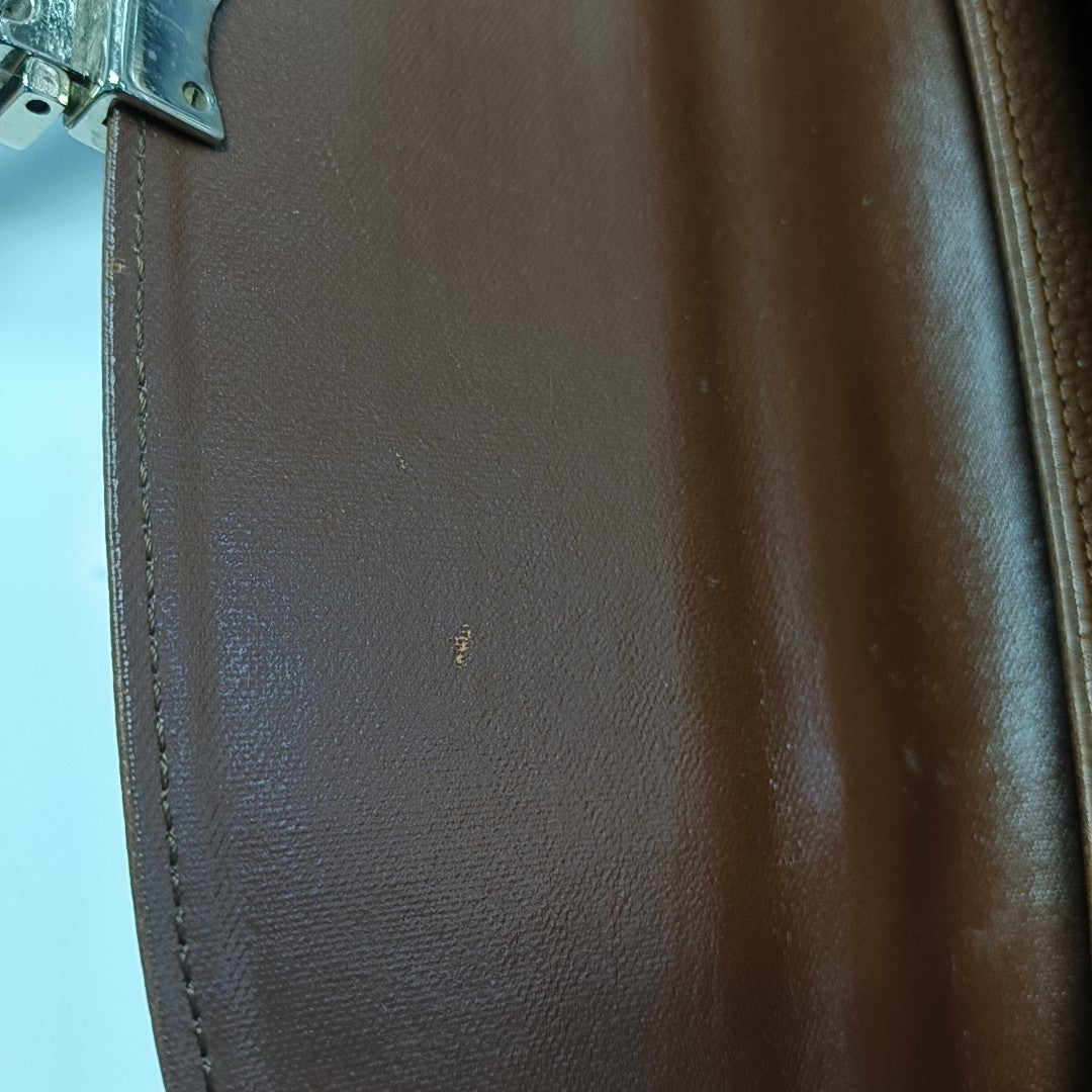Calfskin Top Handle Bag Brown
