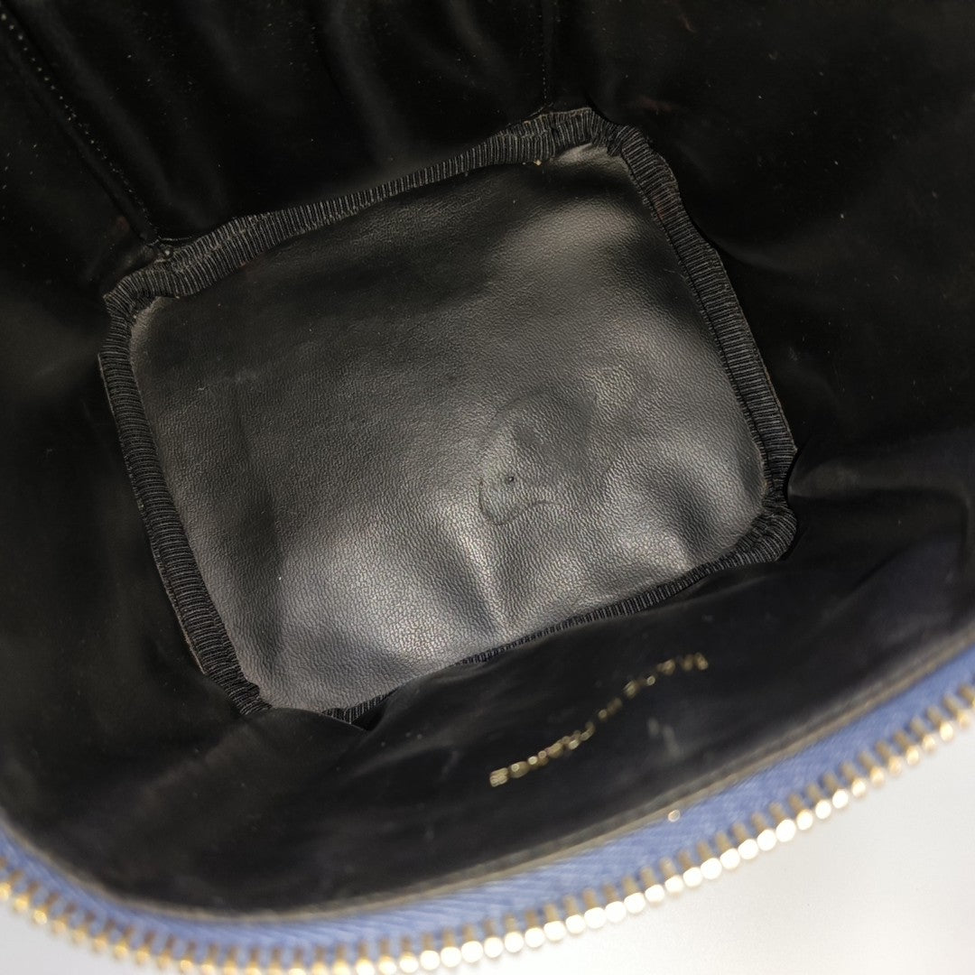 VINTAGE COSMETIC BAGS Quilted Denim Blue