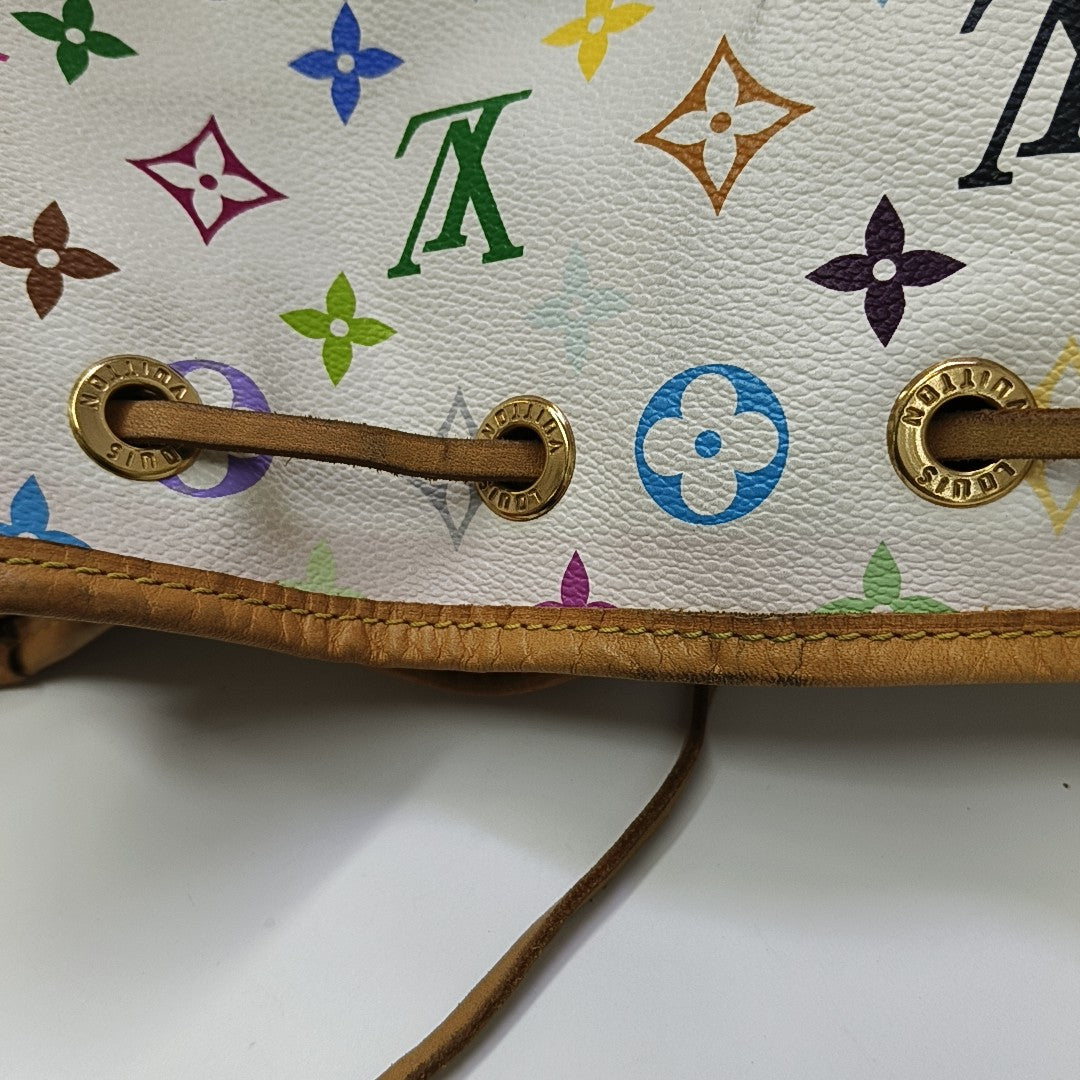 LV × TM NÉONOÉ MM Monogram Coated Canvas White