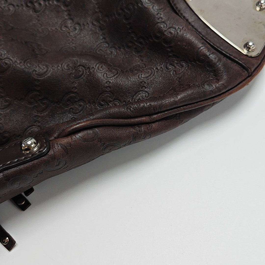 Monogram Calfskin Top Handle Bag Brown