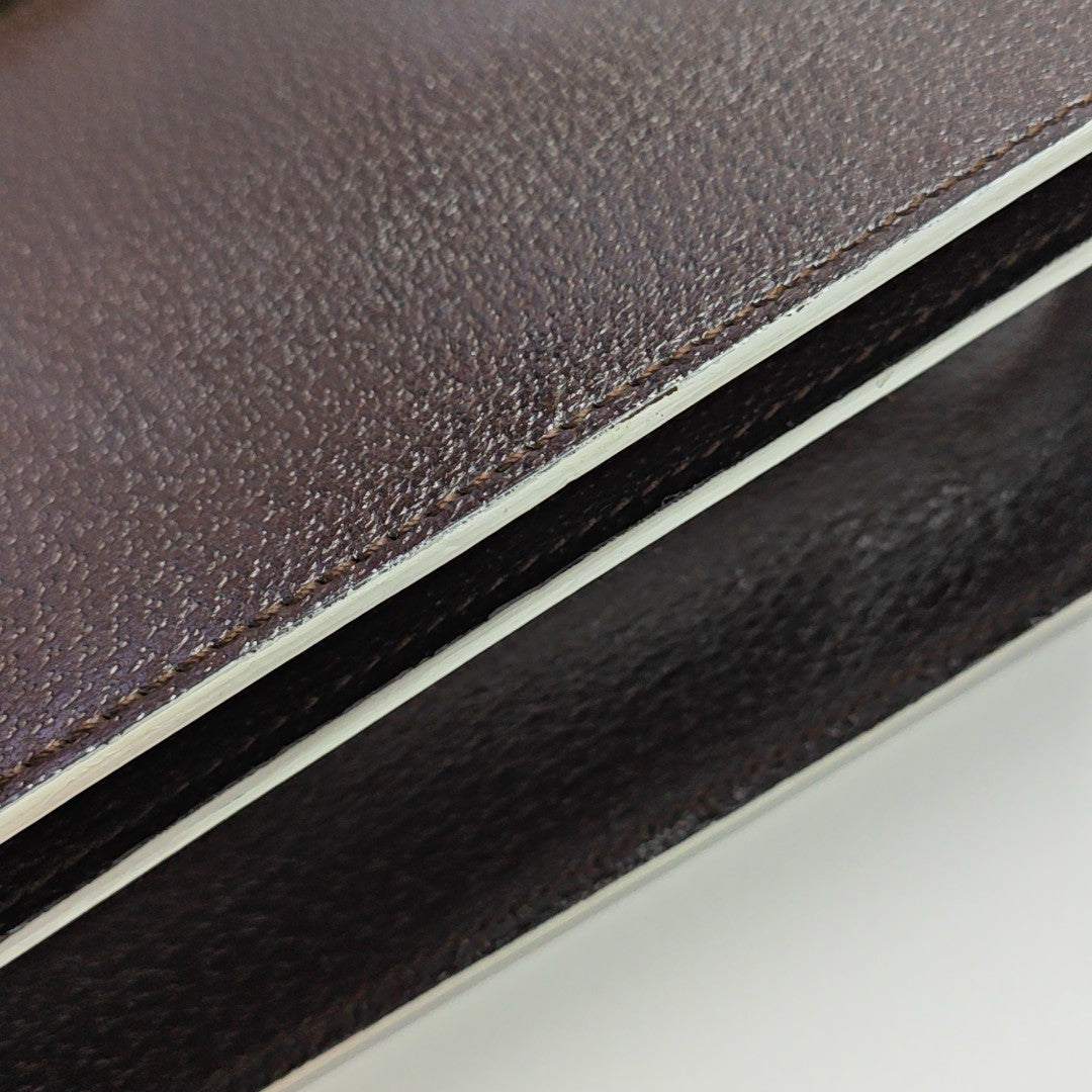 Calfskin Top Handle Bag Brown