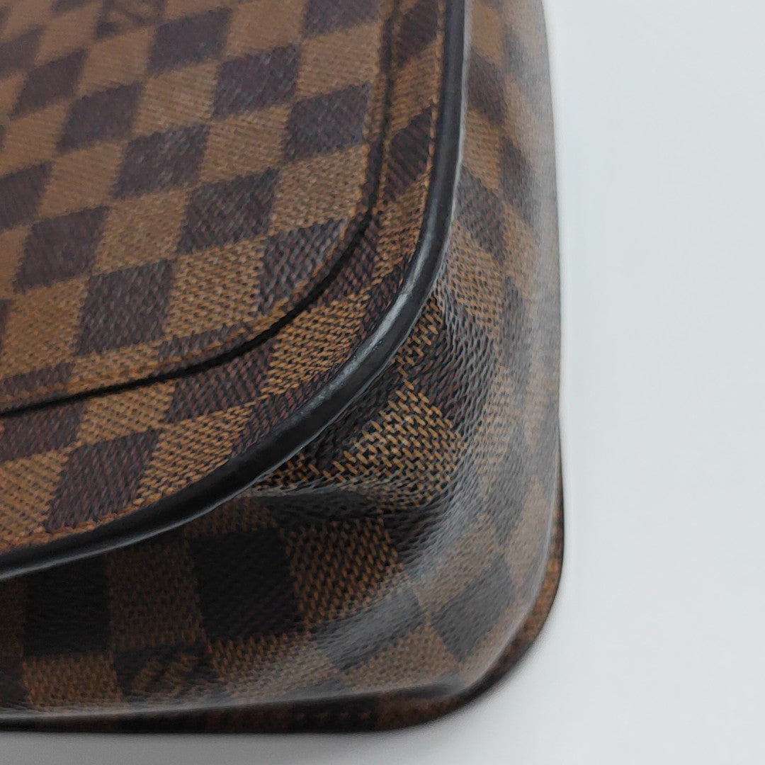 BEAUMARCHAIS Damier Ebene Coated Canvas Brown