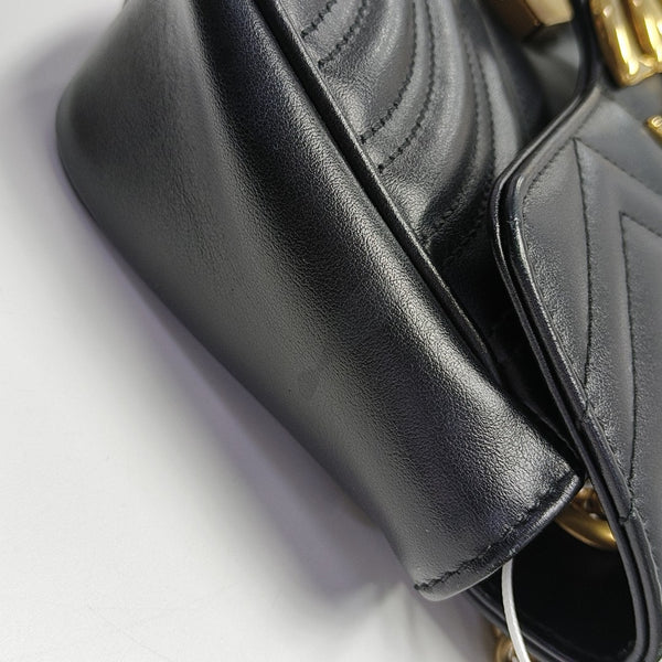 GG Marmont Small Quilted Calfskin Black