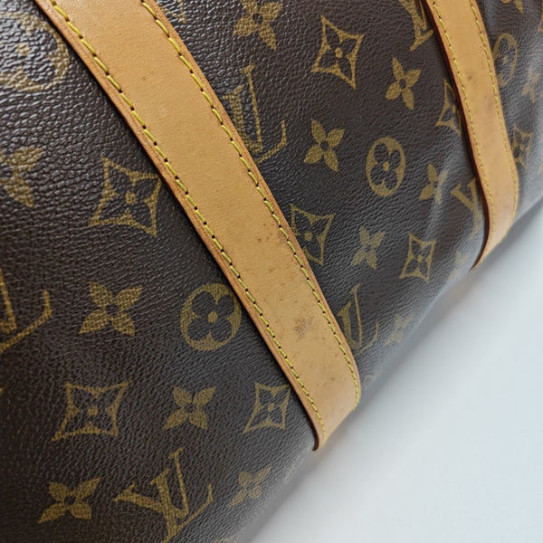 KEEPALL 45 Monogram Coated Canvas Brown