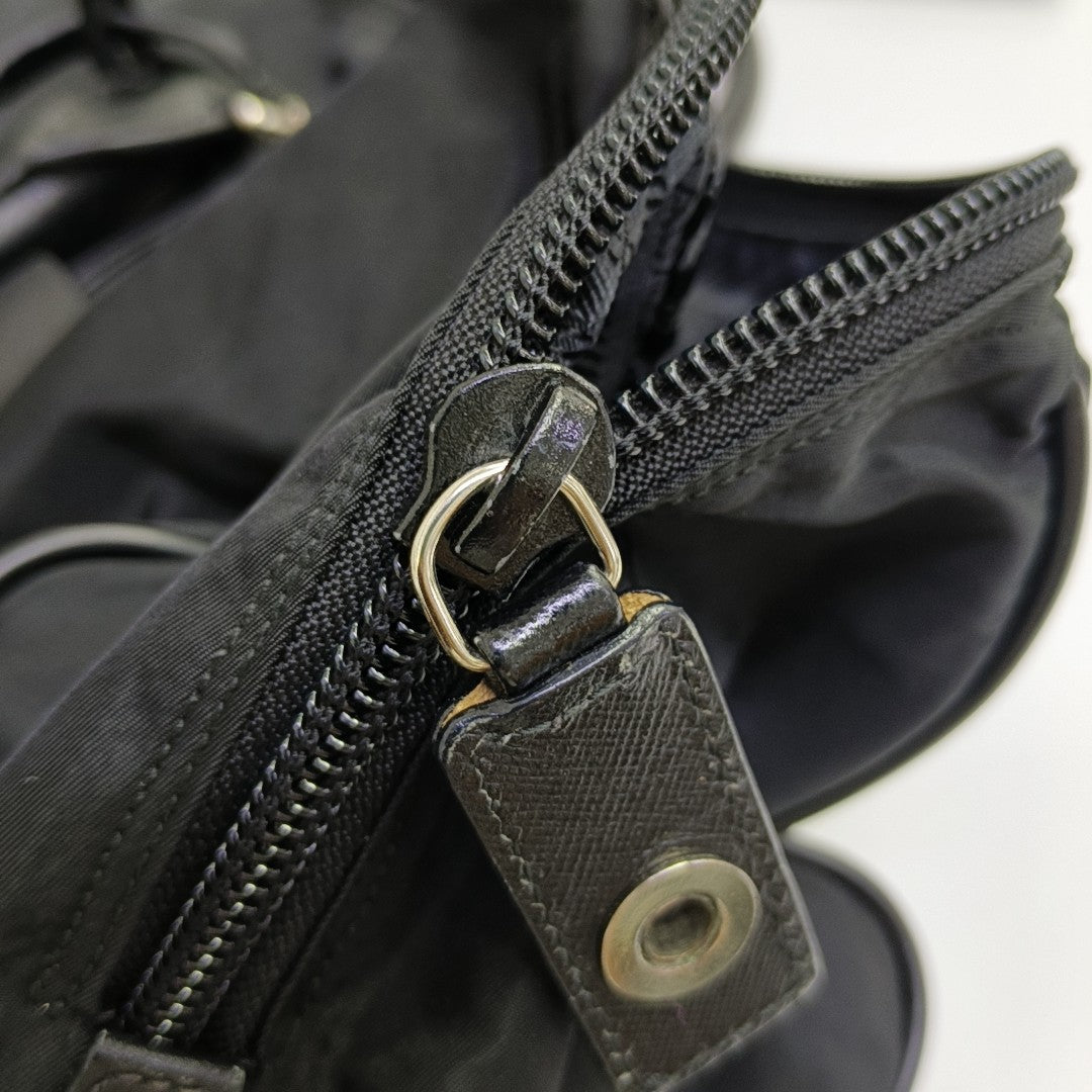 Nylon Top Handle Bag Black