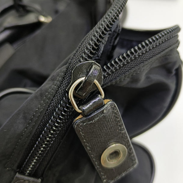 Nylon Top Handle Bag Black