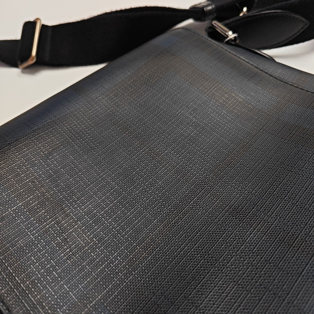 Coated Canvas Shoulder Bag Black
