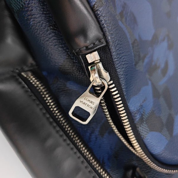 Damier Coated Canvas Backpack Blue