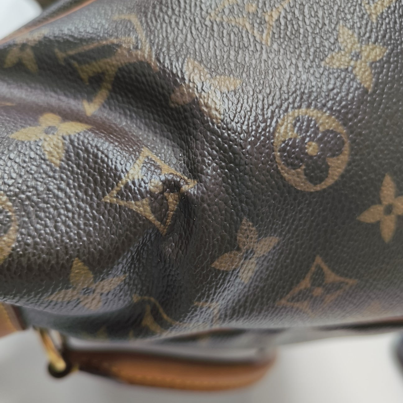Monogram Coated Canvas Top Handle Bag Brown