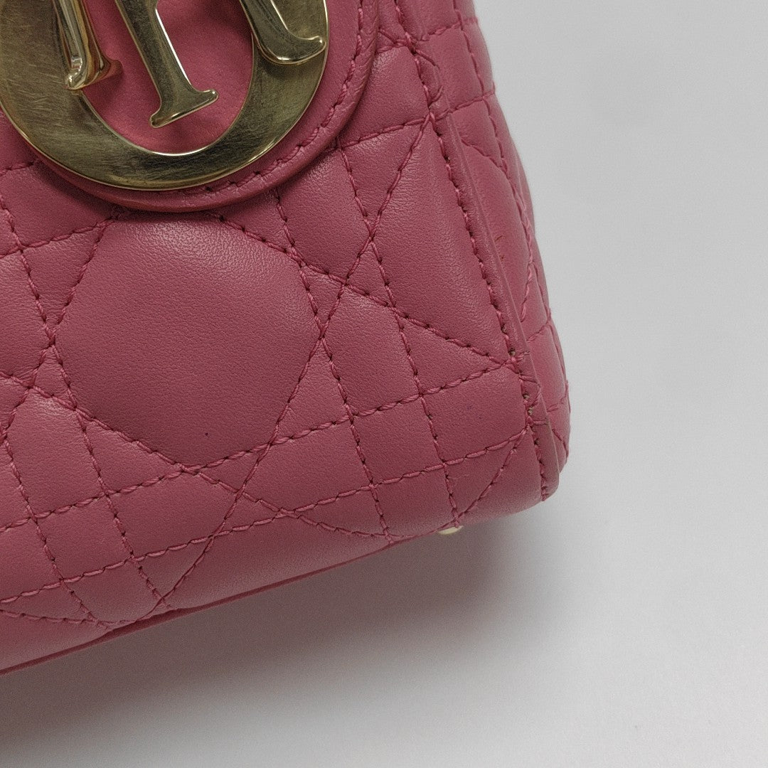 Lady Dior Mini Cannage Lambskin Red