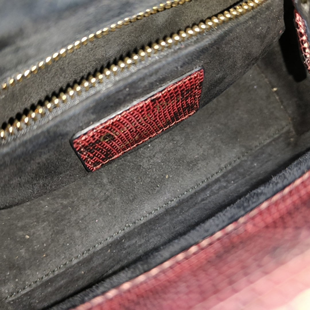 Lady Dior Mini Lizard Red