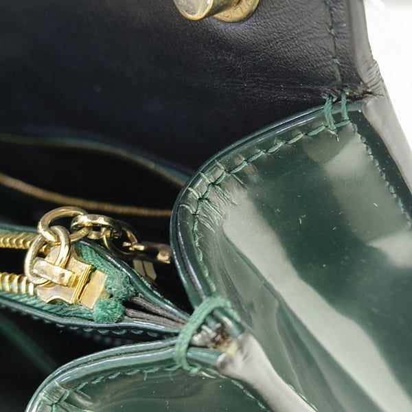 SERPENTI FOREVER Medium Quilted Patent Leather Green