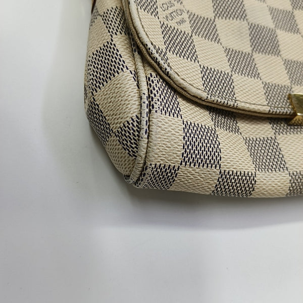 FAVORITE PM Damier Azur Coated Canvas White