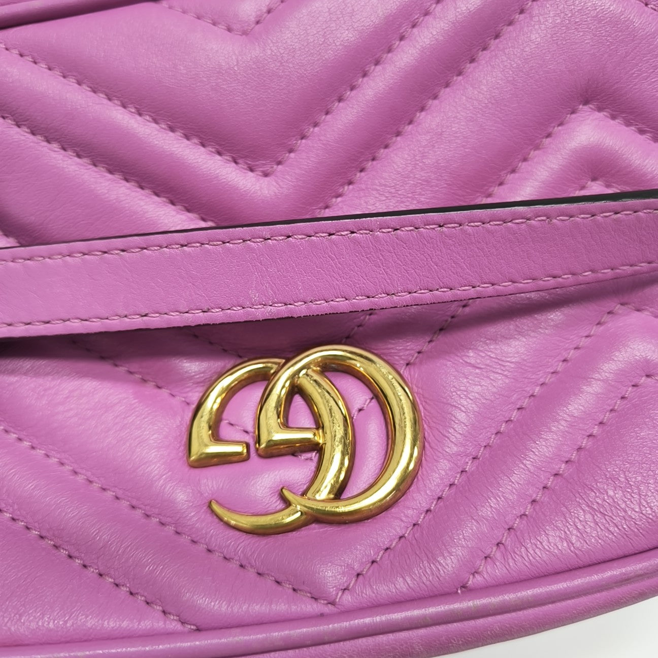 GG Marmont Mini Quilted Calfskin Purple