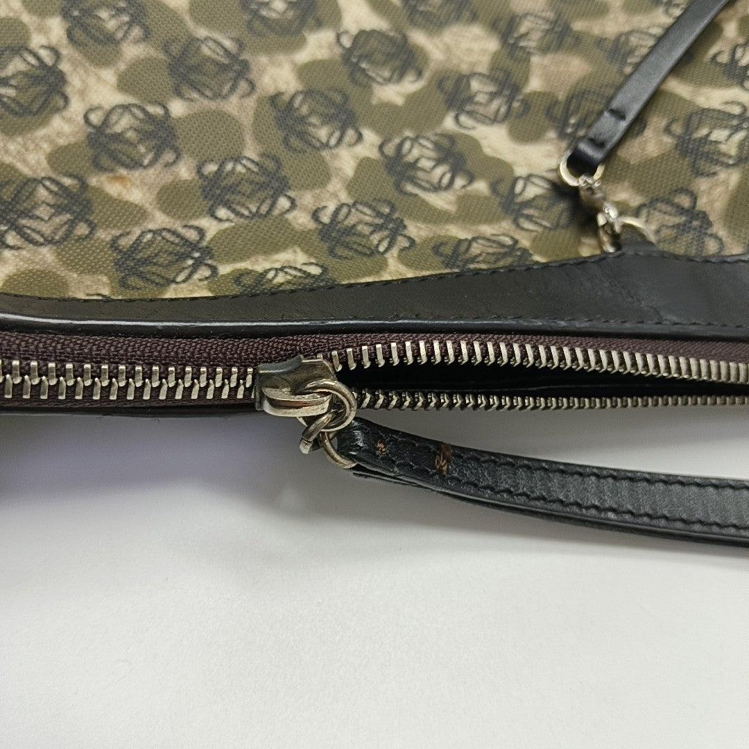 Coated Canvas Tote Bag Green