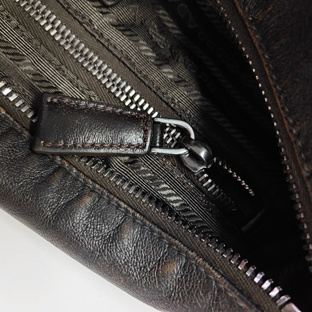 Calfskin Shoulder Bag Brown