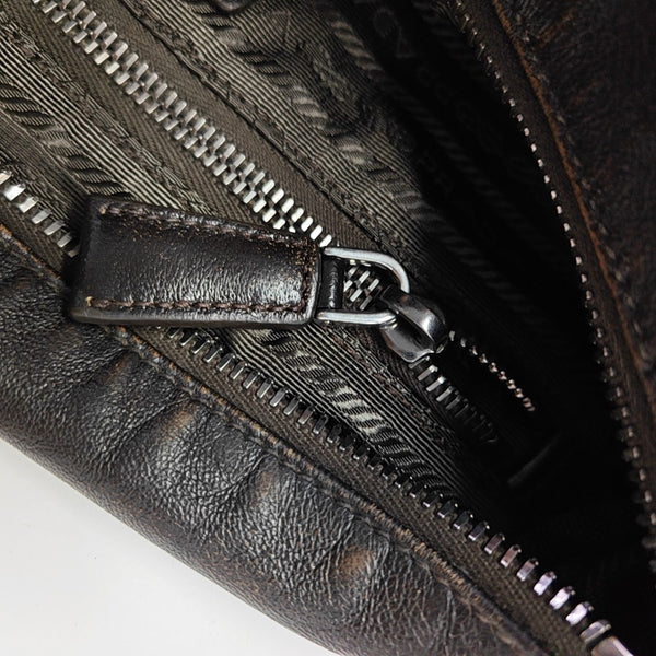 Calfskin Shoulder Bag Brown