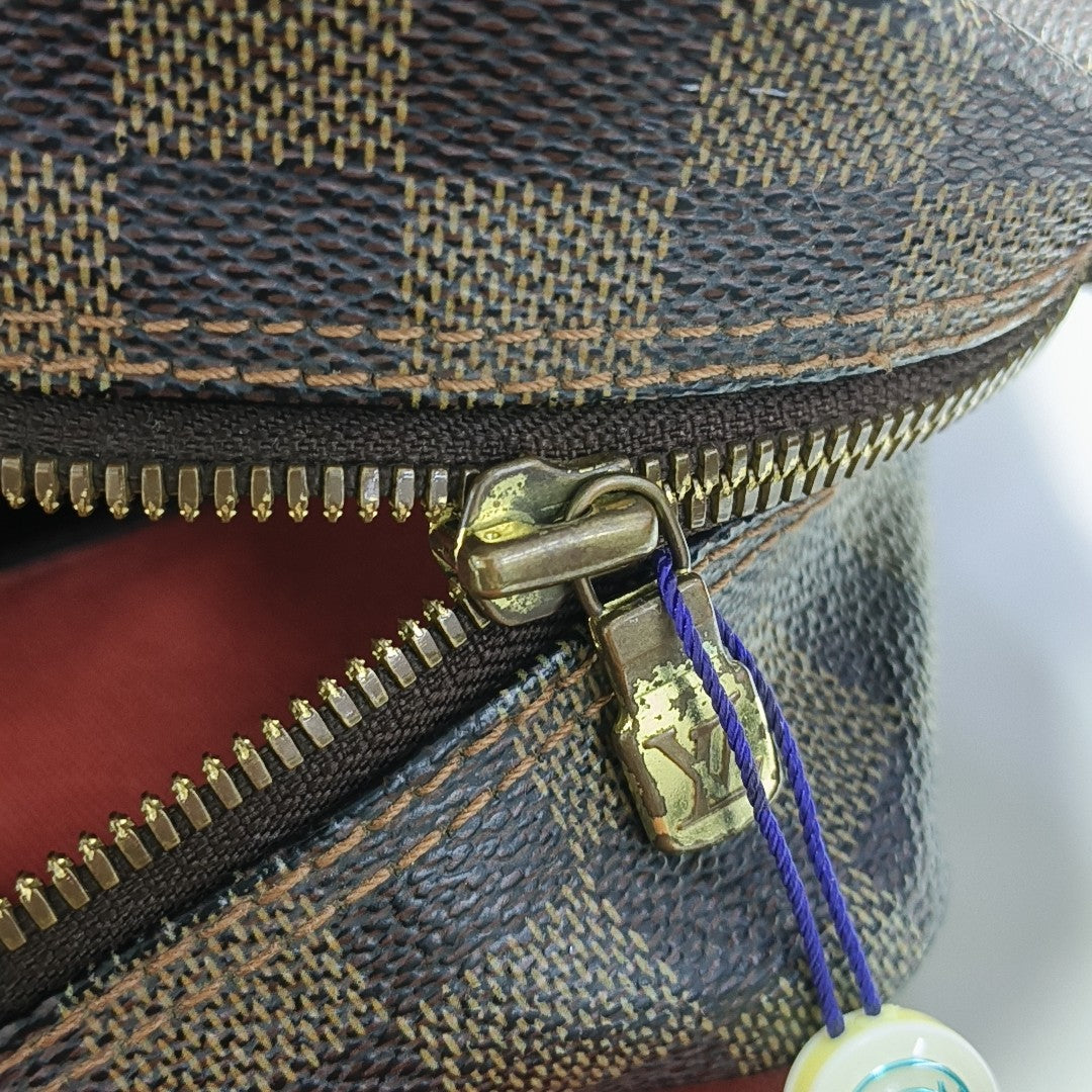 NAVIGLIO Damier Ebene Coated Canvas Brown