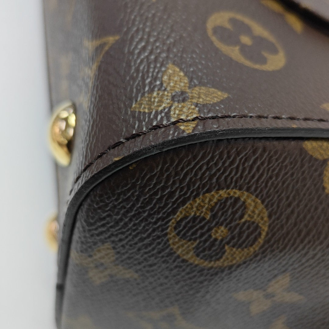 CLUNY MM Monogram Coated Canvas Brown