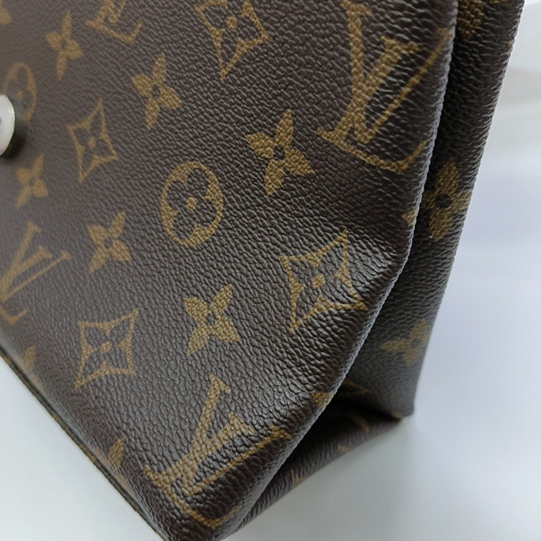 SAINT MICHEL Monogram Coated Canvas Brown