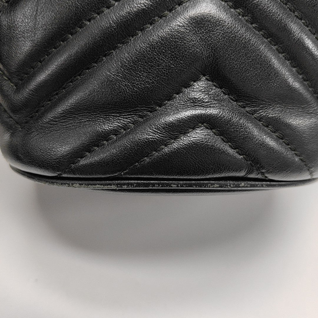 GG Marmont Mini Quilted Calfskin Black