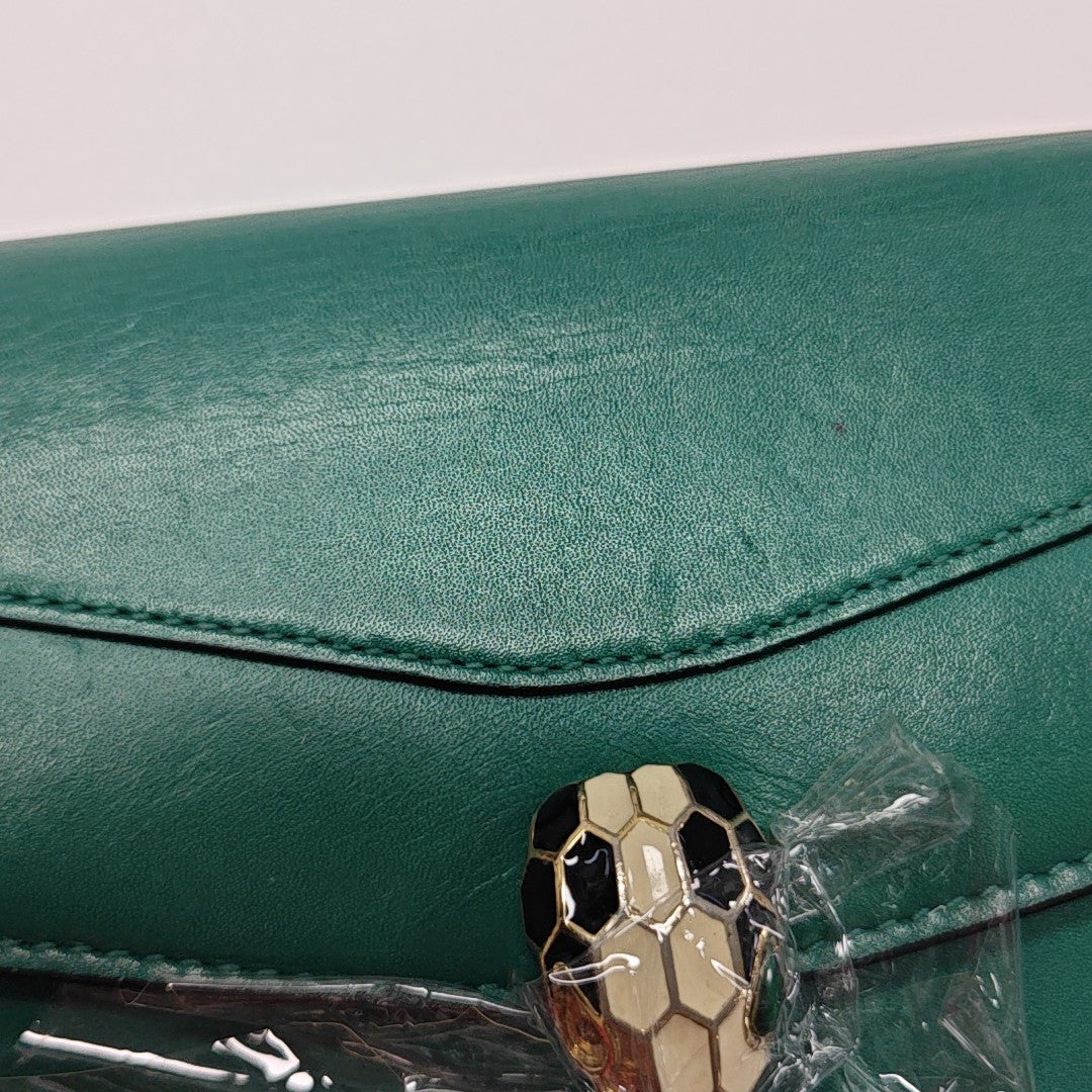 SERPENTI FOREVER Calfskin Green Wallet