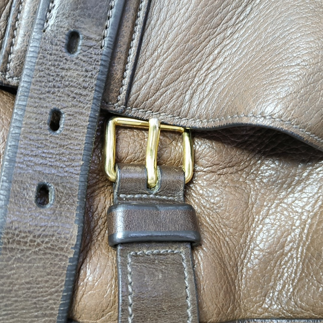 Calfskin Shoulder Bag Brown