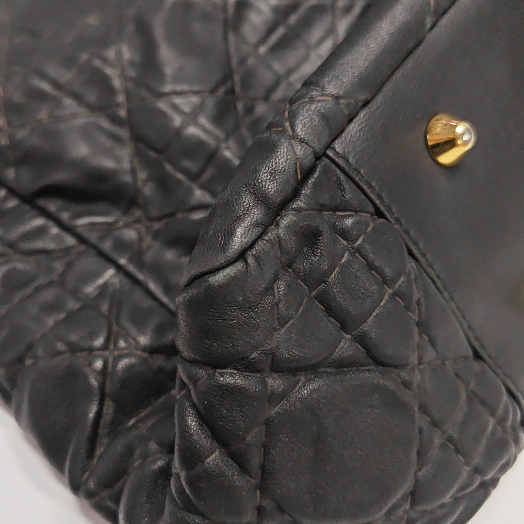 Cannage Calfskin Tote Bag Black