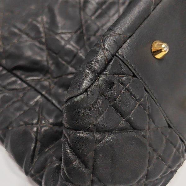 Cannage Calfskin Tote Bag Black