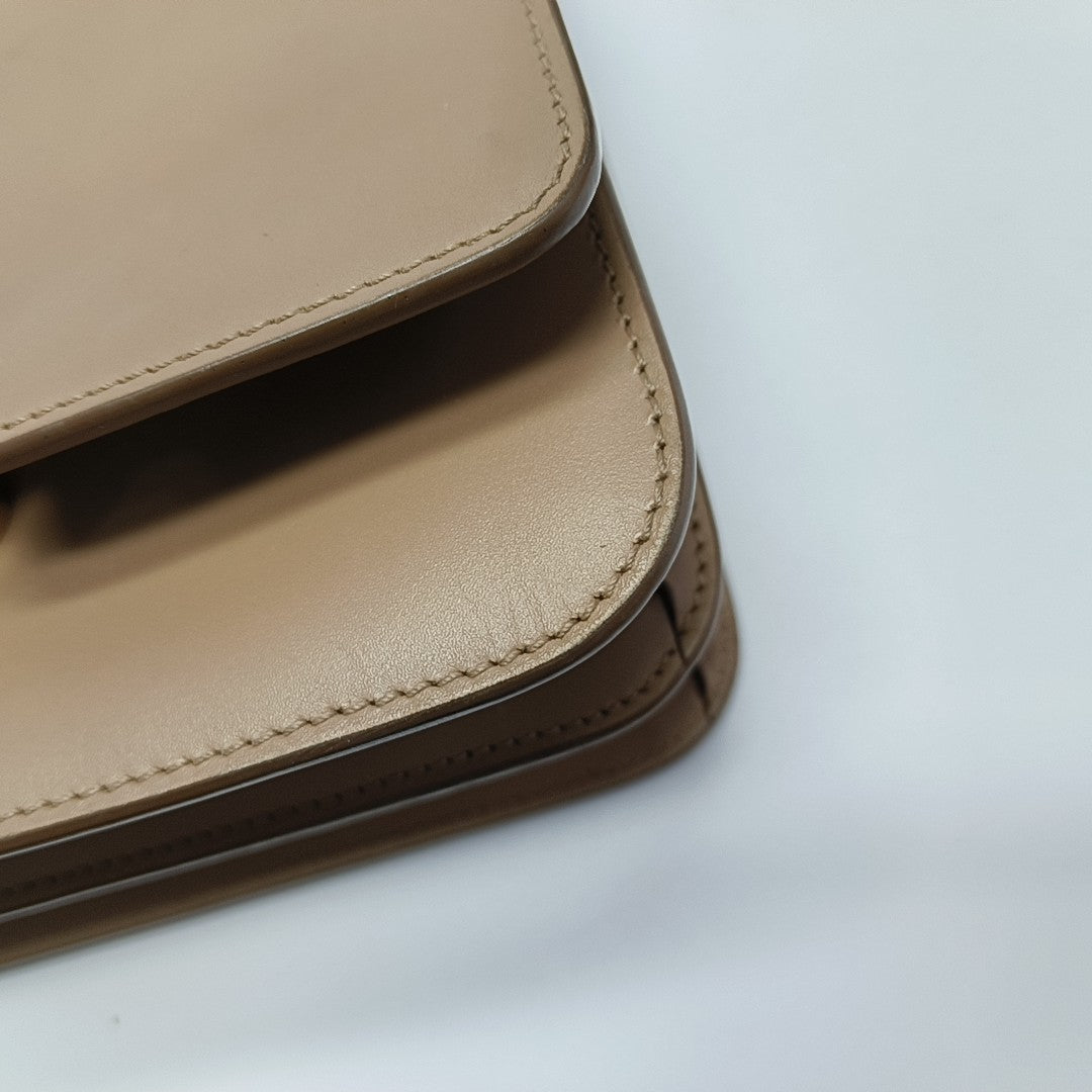 TB Small Calfskin Beige