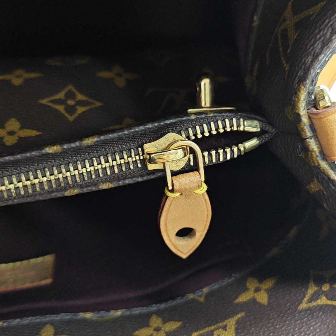 MONTAIGNE MM Monogram Coated Canvas Brown
