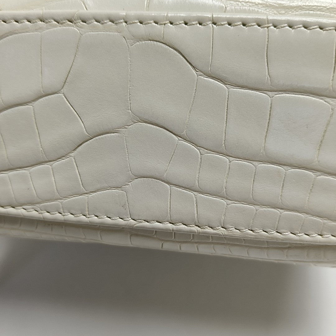 Lady Dior Mini Crocodile White