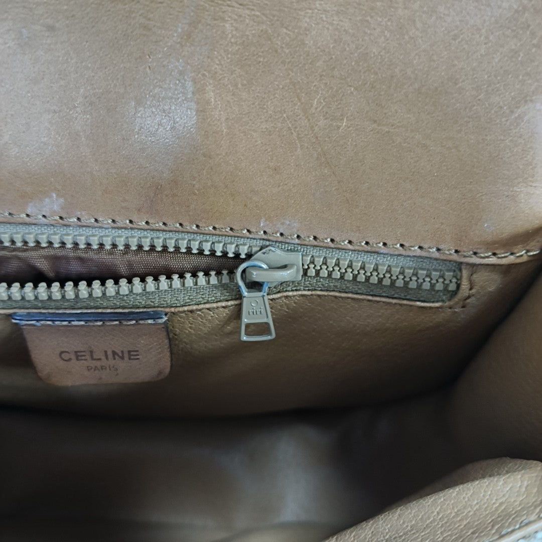 Coated Canvas Crossbody Bag Beige
